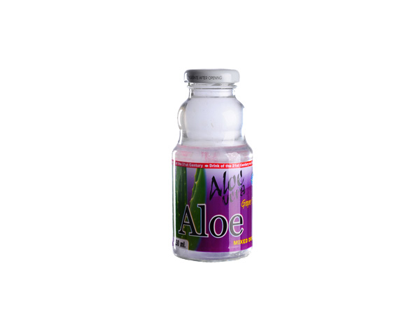 250ml glass bottle grape aloe vera juice drink